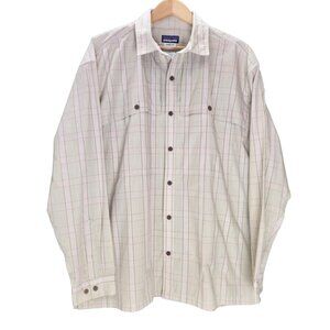 Patagonia Outdoor Hiking Long Sleeve Men's Button Up Shirt Plaid - Size XL
